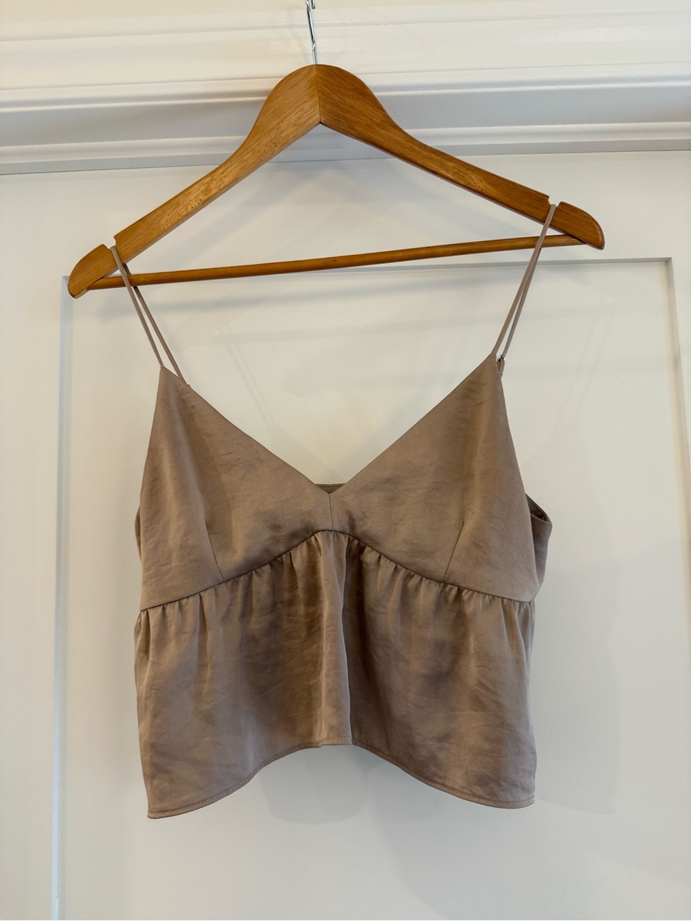 Little Moon Taupe Satin Cami Top